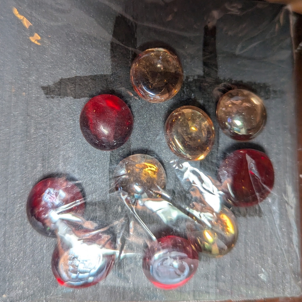 Red and Gold Decorative Glass Marbles